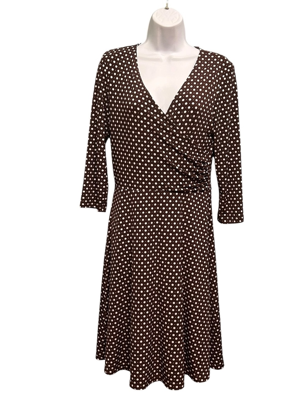 Ronni Nicole Brown Polka Dot Faux Wrap Dress Size 6